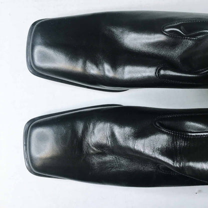 peter kaiser square toe leather boots - size  7