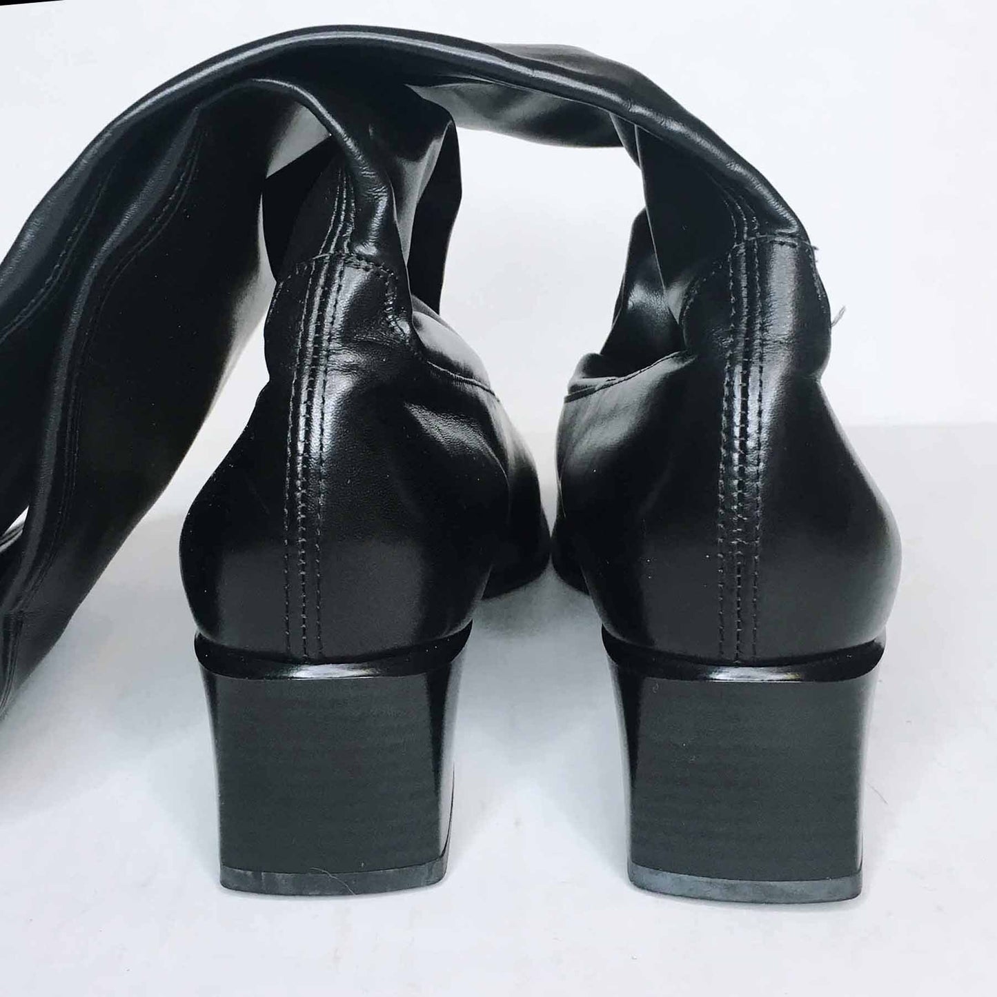 peter kaiser square toe leather boots - size  7