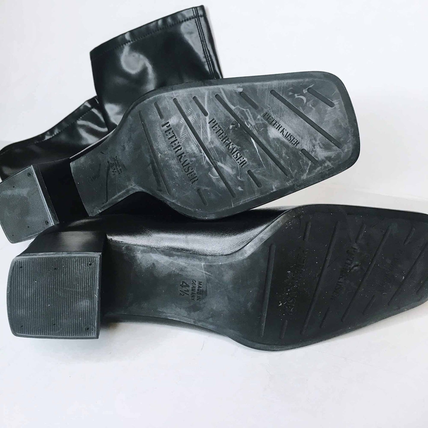 peter kaiser square toe leather boots - size  7