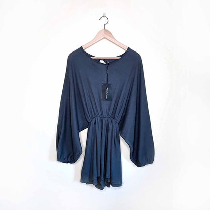 nwt pretty little thing waffle kimono sleeve playsuit - size 4