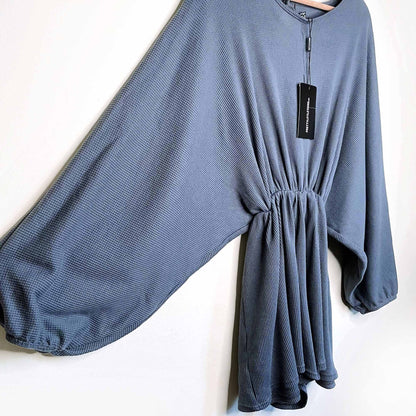 nwt pretty little thing waffle kimono sleeve playsuit - size 4