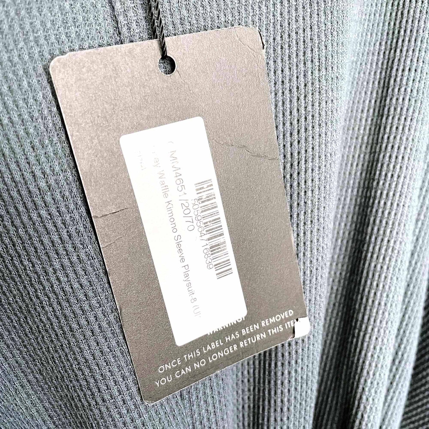 nwt pretty little thing waffle kimono sleeve playsuit - size 4