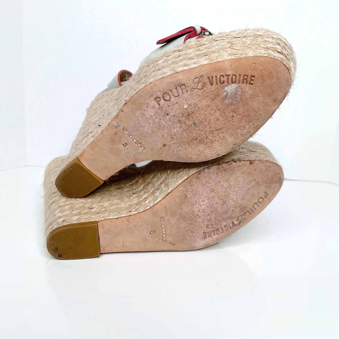 pour la victoire jaclyn wedge espadrilles sandals - size 8