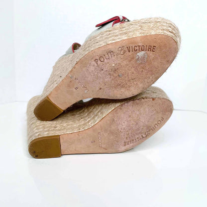 pour la victoire jaclyn wedge espadrilles sandals - size 8