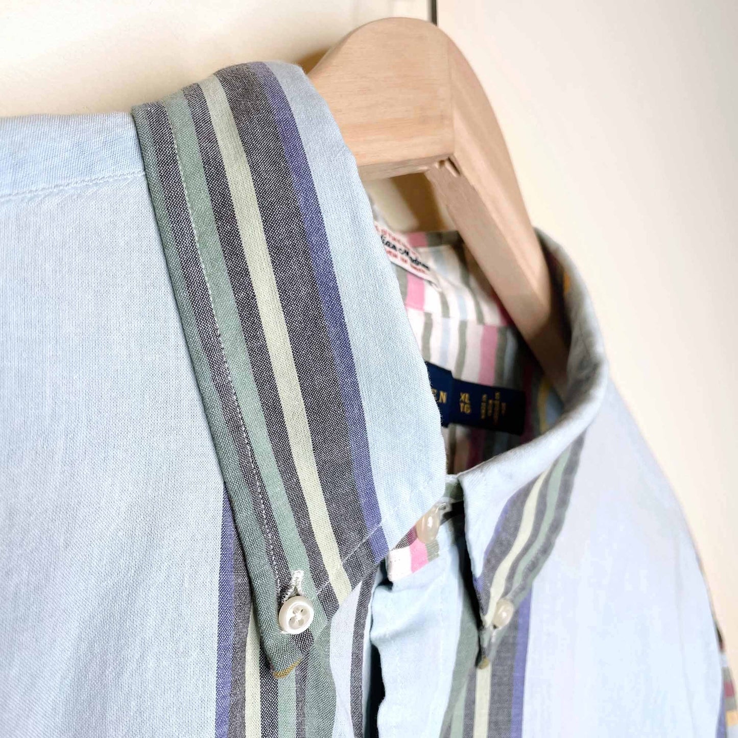 vintage polo ralph lauren madras button down - size xl