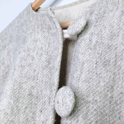 Vintage wool fringe blanket poncho - OS