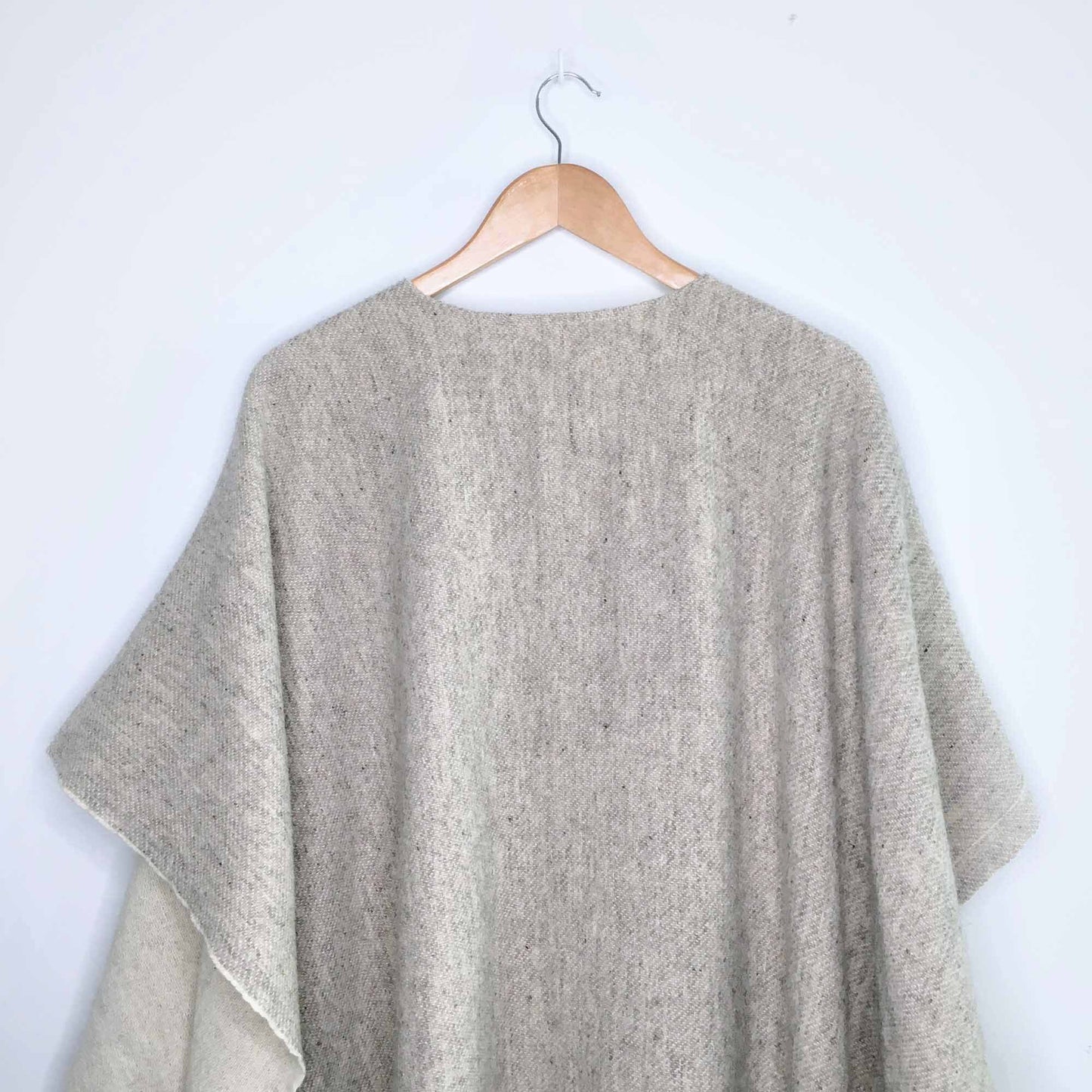 Vintage wool fringe blanket poncho - OS