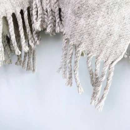 Vintage wool fringe blanket poncho - OS