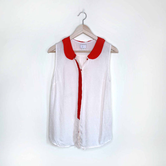 postmark louisa swiss dot sleeveless blouse - size 4
