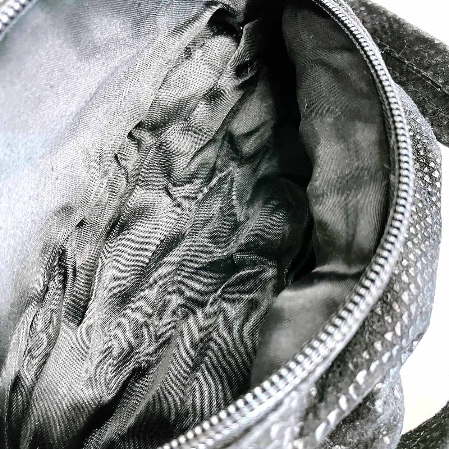 vintage black snakeskin embossed suede fanny pack