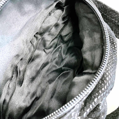 vintage black snakeskin embossed suede fanny pack