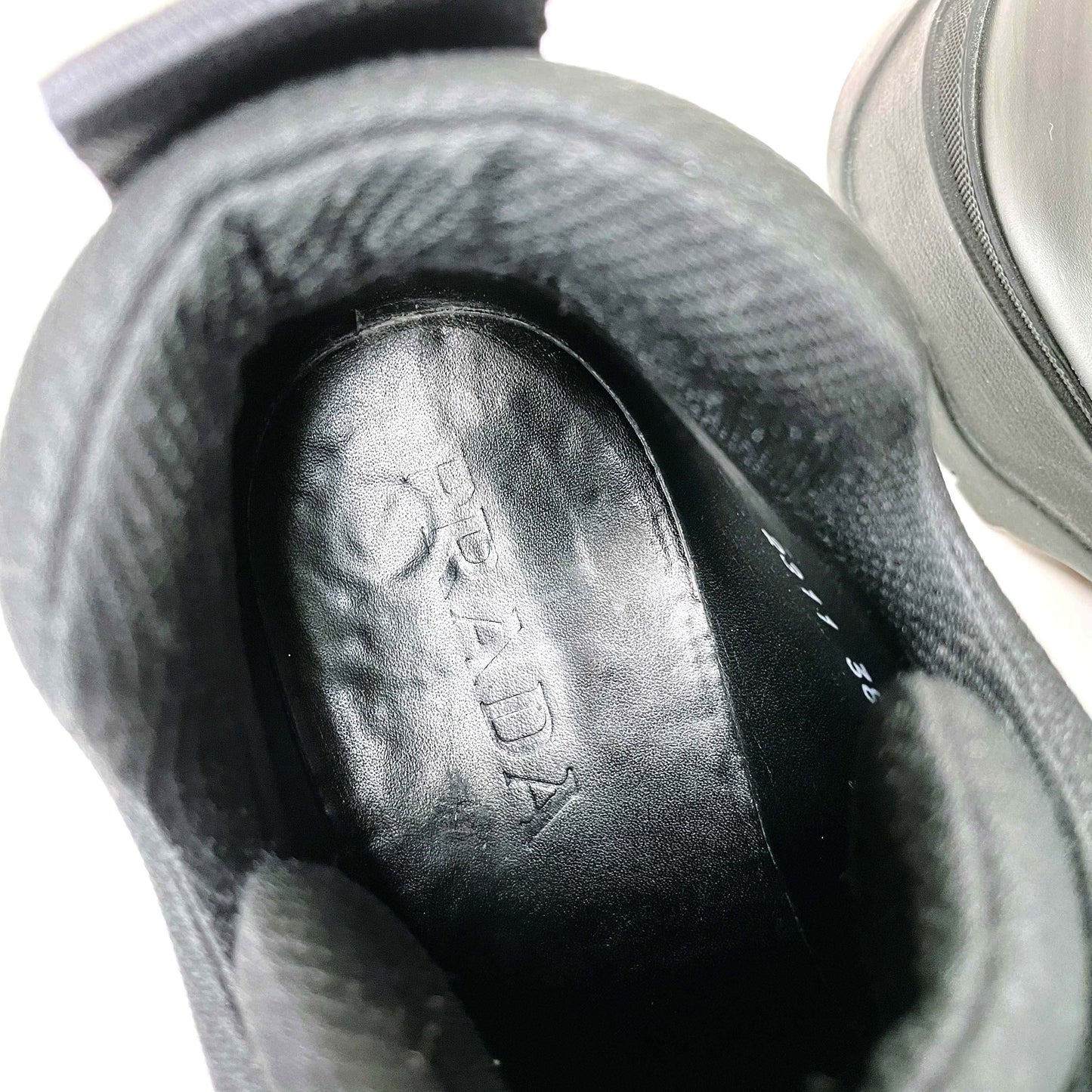 men's prada black leather velcro chunky derby shoes - size 38