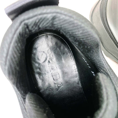 men's prada black leather velcro chunky derby shoes - size 38