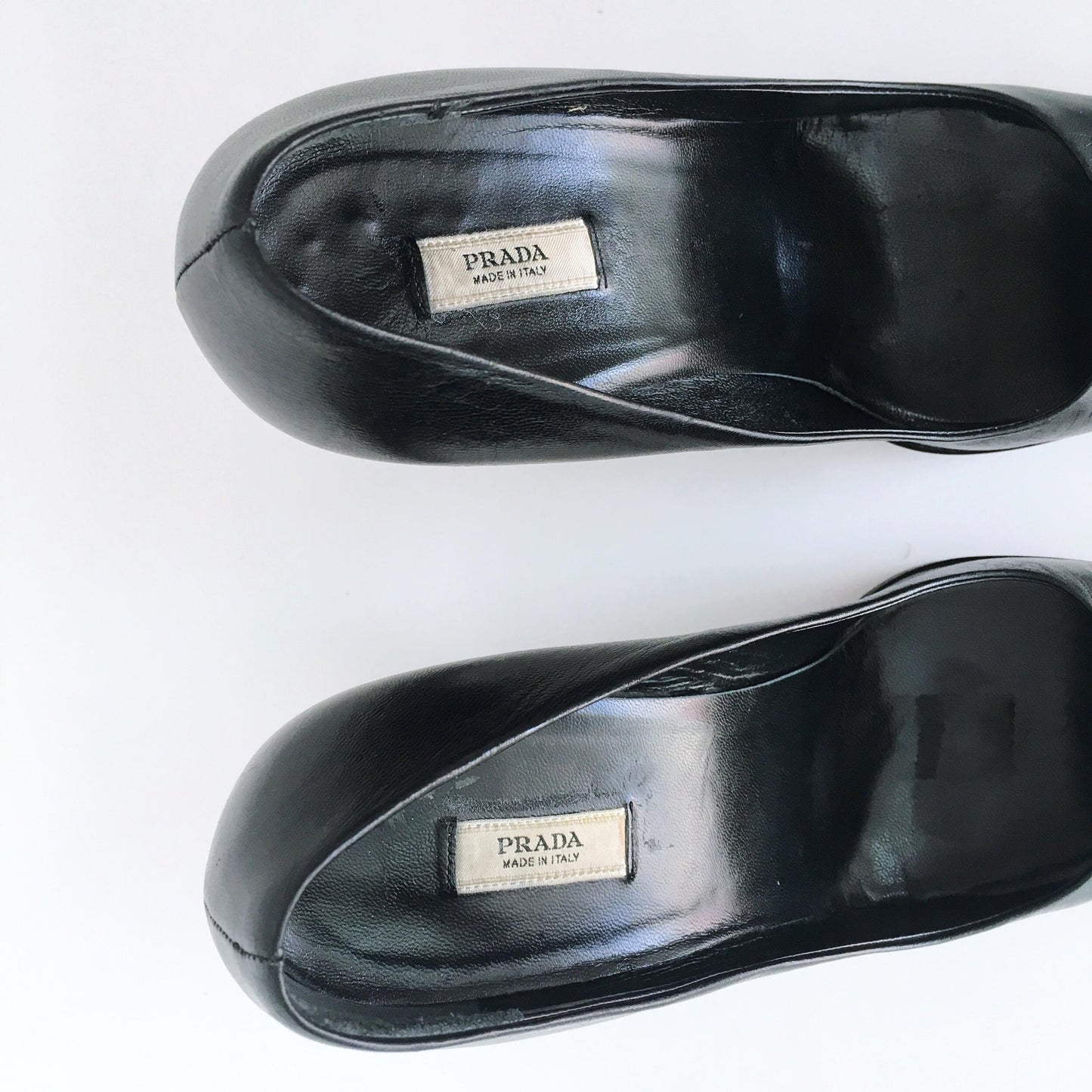 Prada square-toe leather pumps - size 36.5