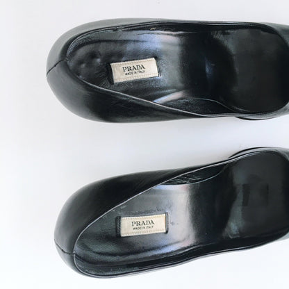 Prada square-toe leather pumps - size 36.5