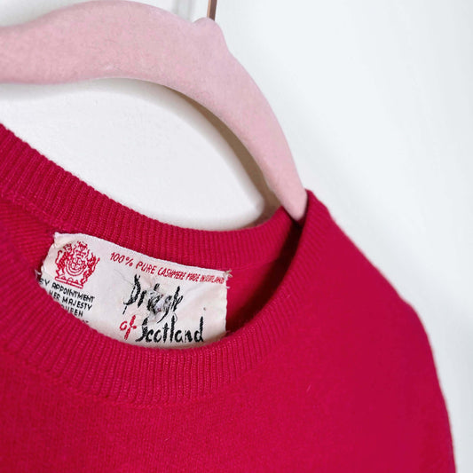 vintage pringle of scotland cashmere short sleeve sweater - size xs