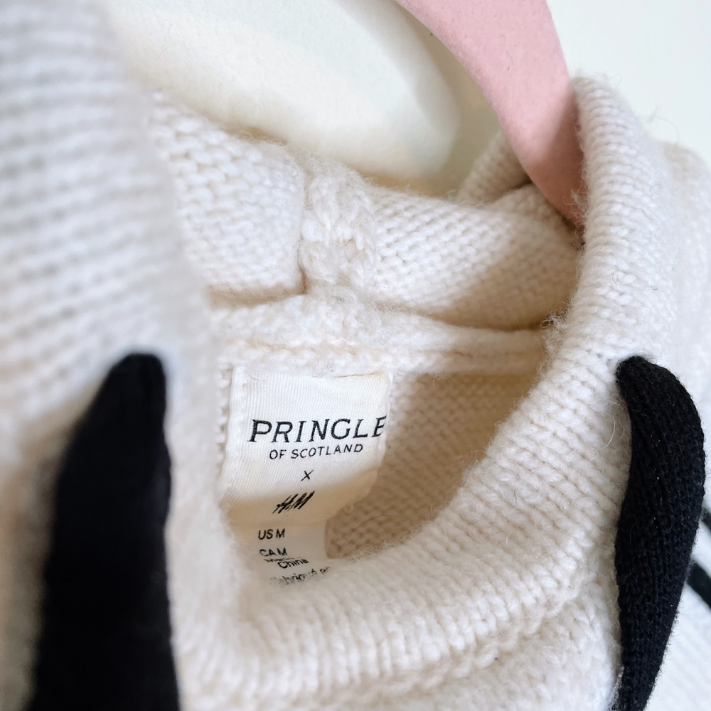 h&m x pringle oversized fine-knit hoodie - size medium