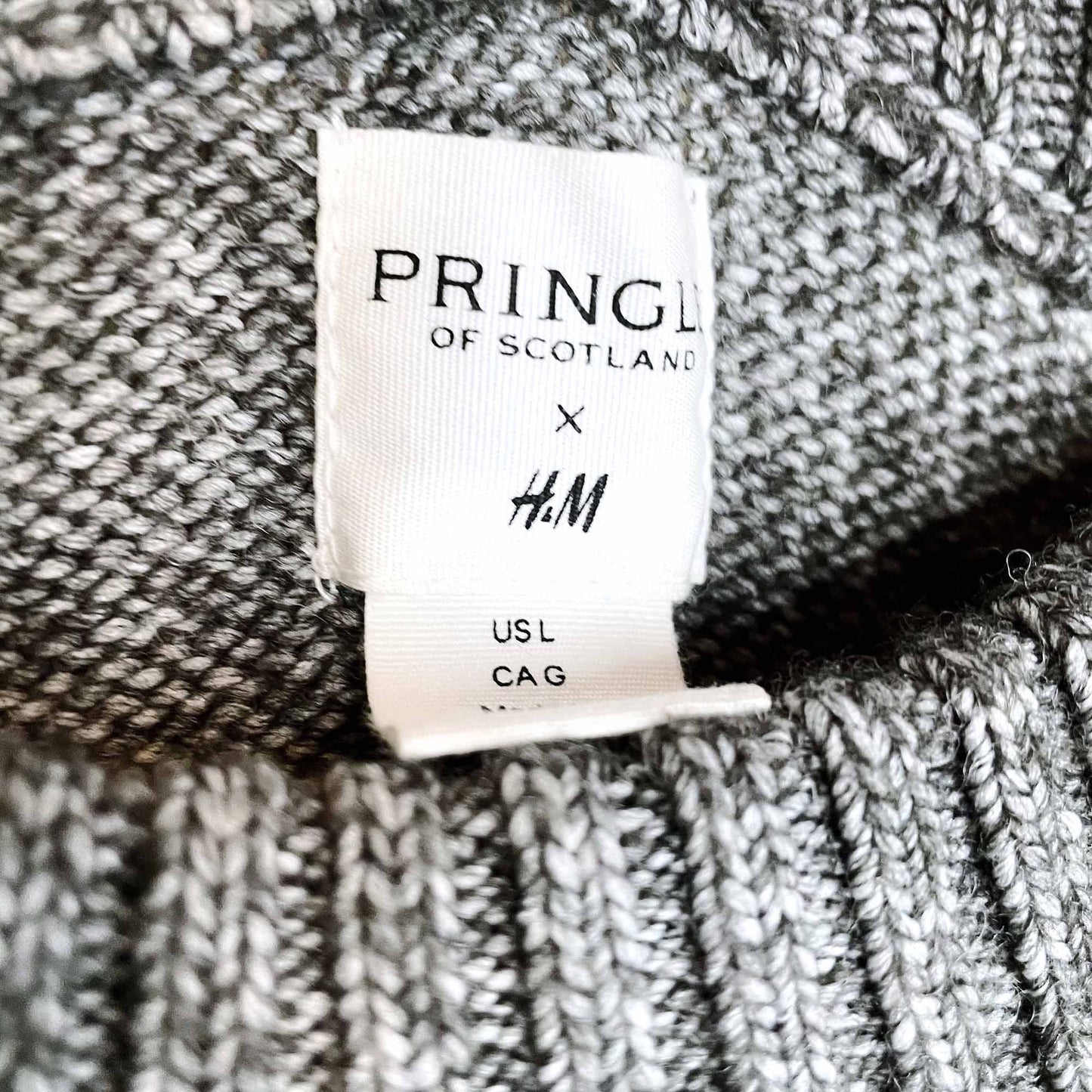 pringle of scotland x h&m diamond argyle wool-blend sweater - size large