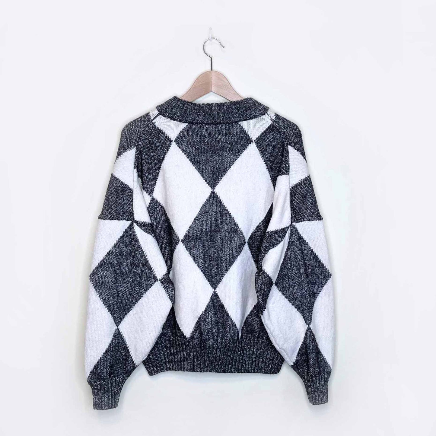 pringle of scotland x h&m diamond argyle wool-blend sweater - size large