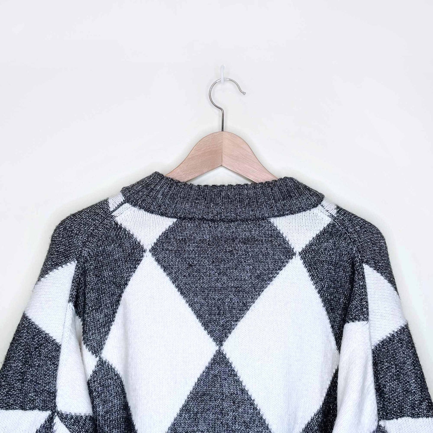 pringle of scotland x h&m diamond argyle wool-blend sweater - size large