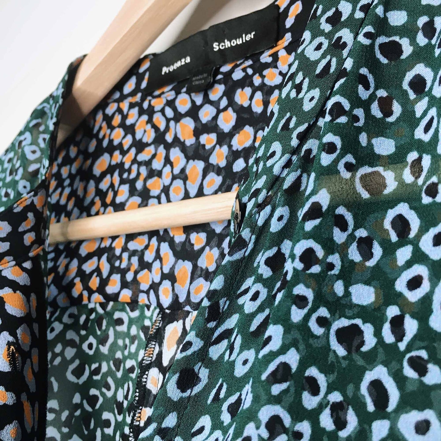 Proenza Shoulder leopard Georgette silk blouse - size Small