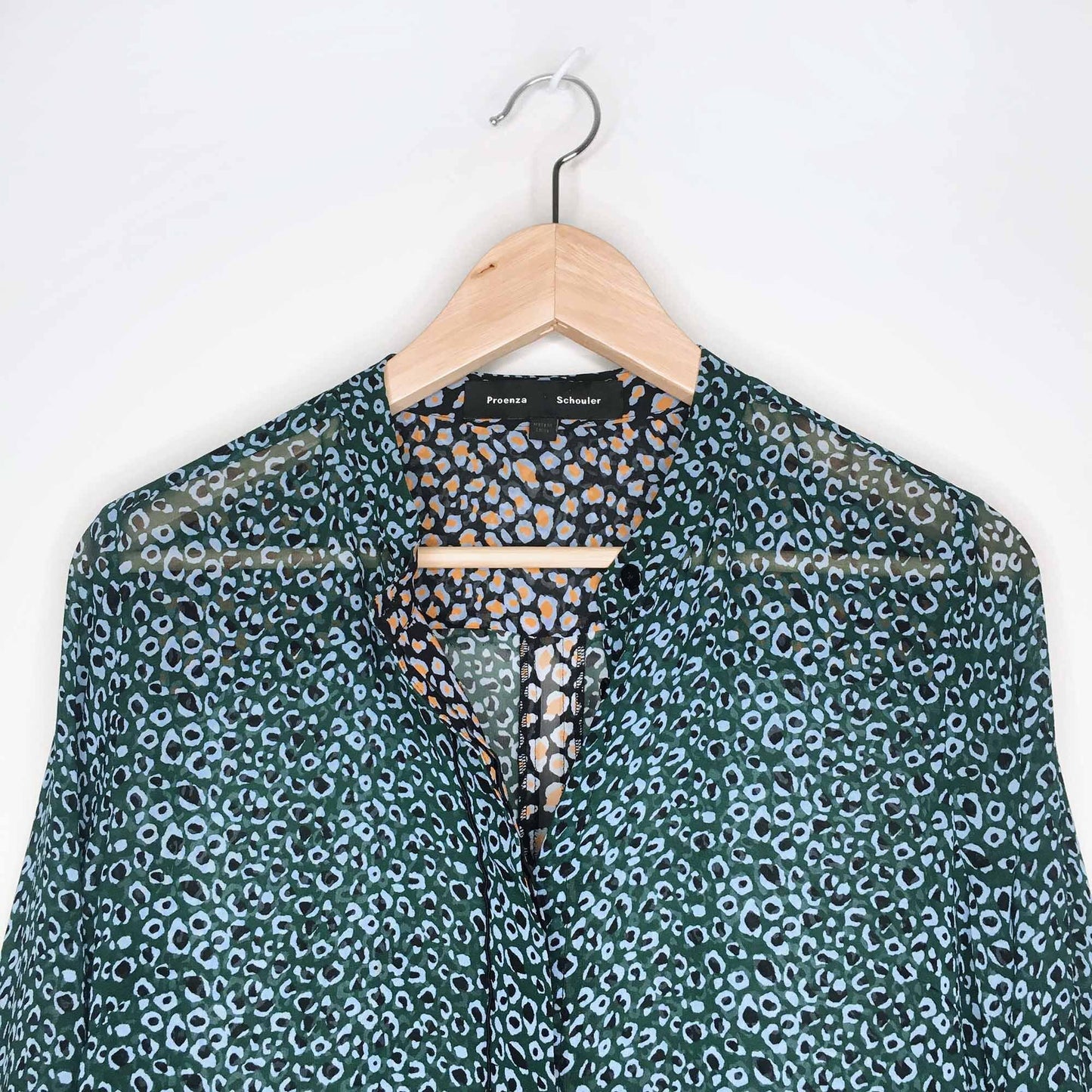 Proenza Shoulder leopard Georgette silk blouse - size Small