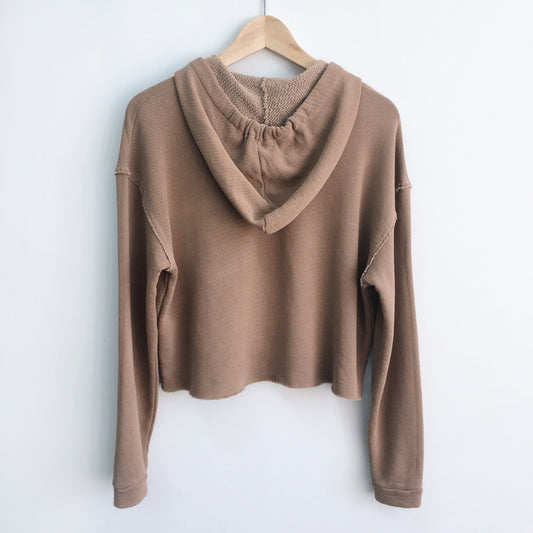 Pull &amp; Bear Loopback Cropped Hoodie - size Small