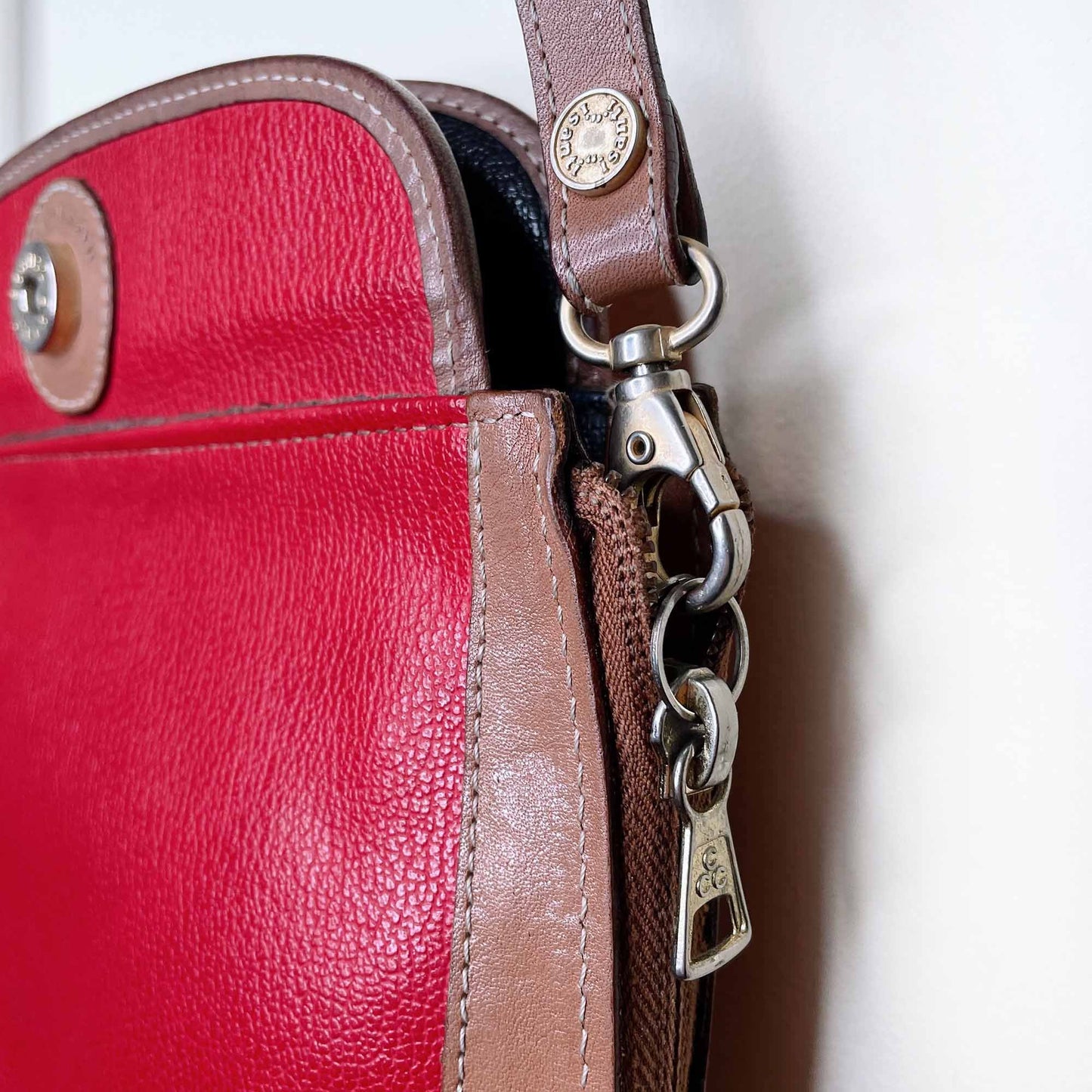 vintage i sante leather reversible cross body purse