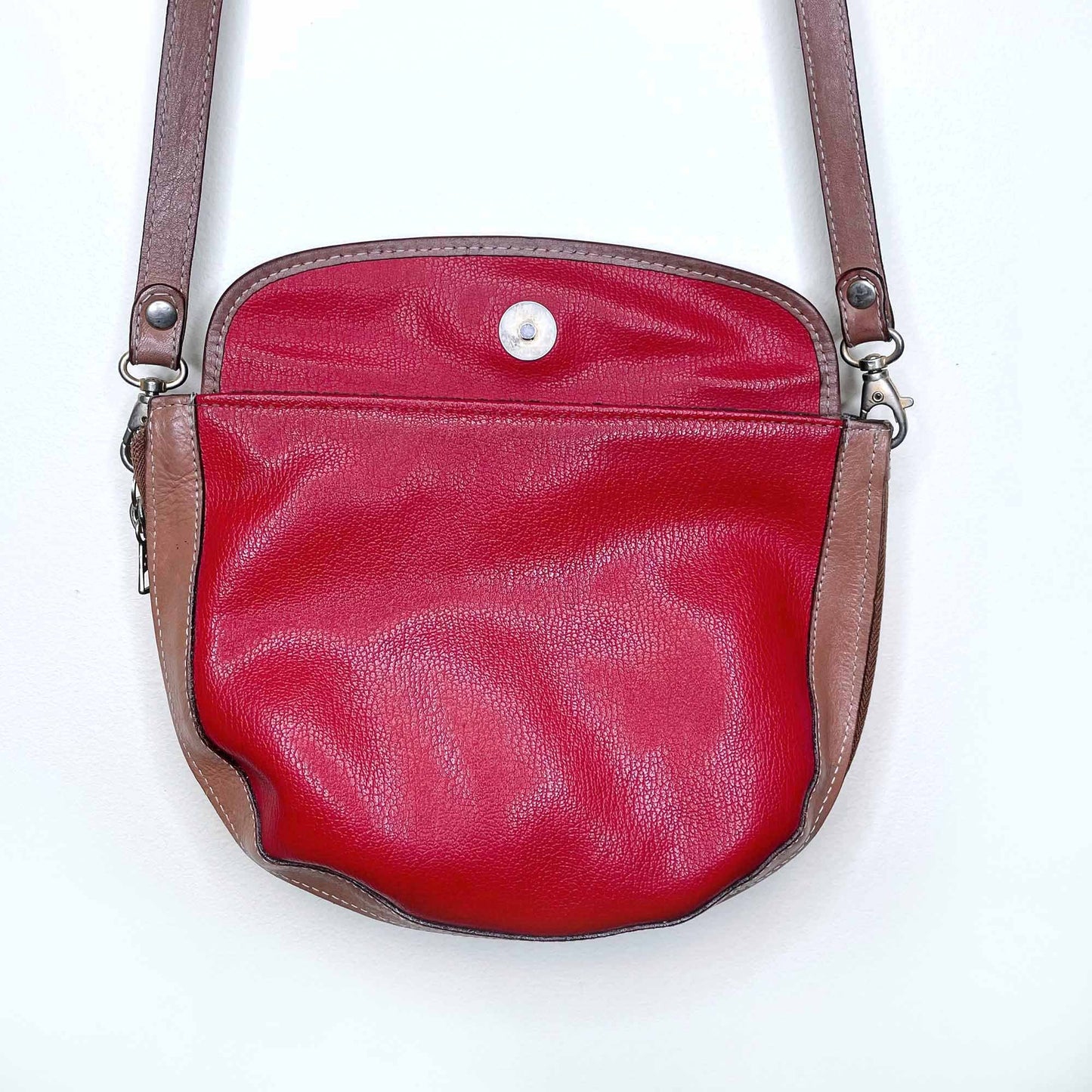 vintage i sante leather reversible cross body purse