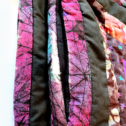 vintage handmade purple triangle quilt jacket - size large