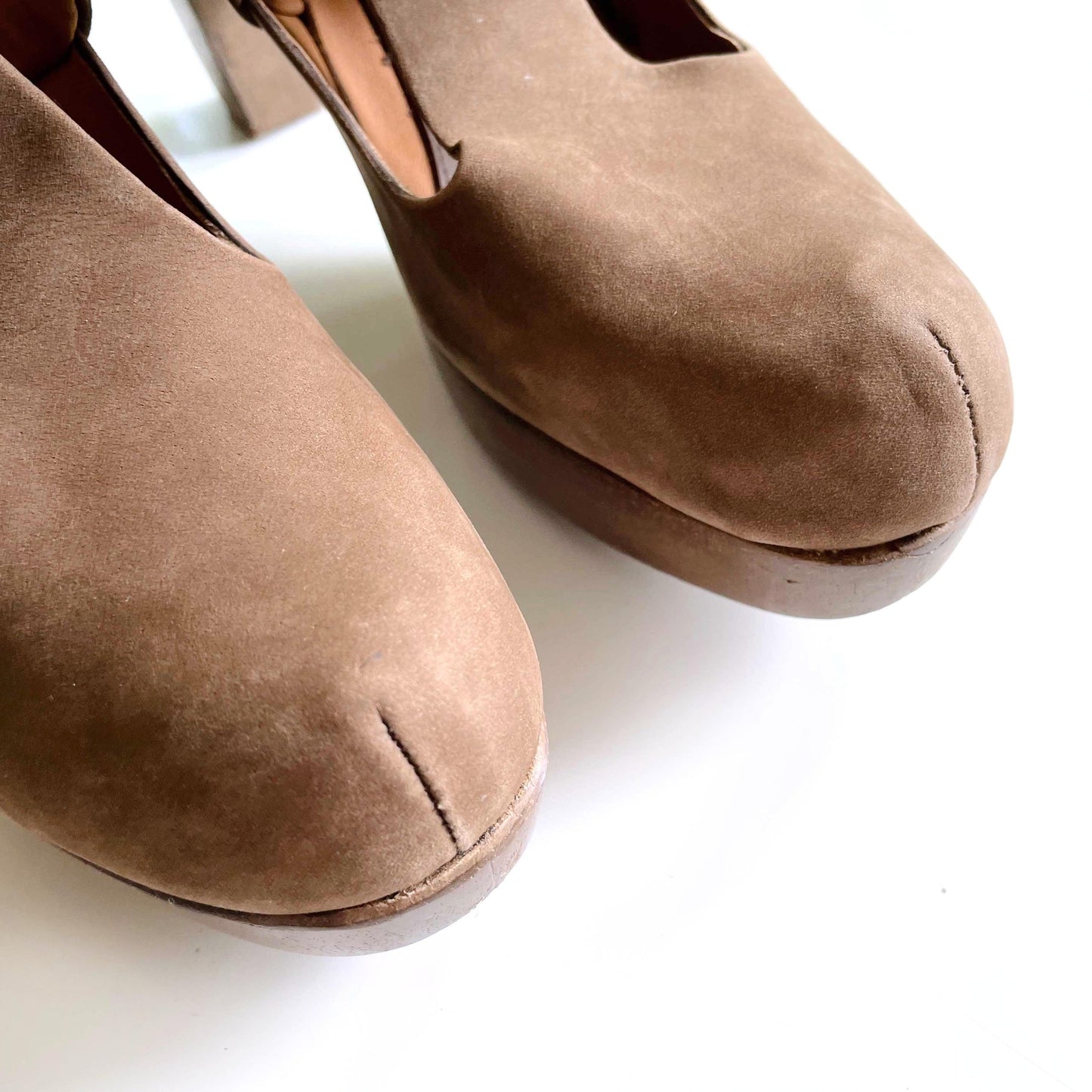 anthro rachel comey leather cut out wood clogs - size 10