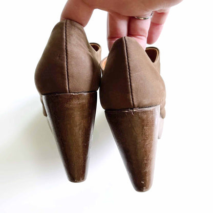 anthro rachel comey leather cut out wood clogs - size 10