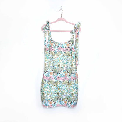 rachel roy tie-strap floral dress - size 6