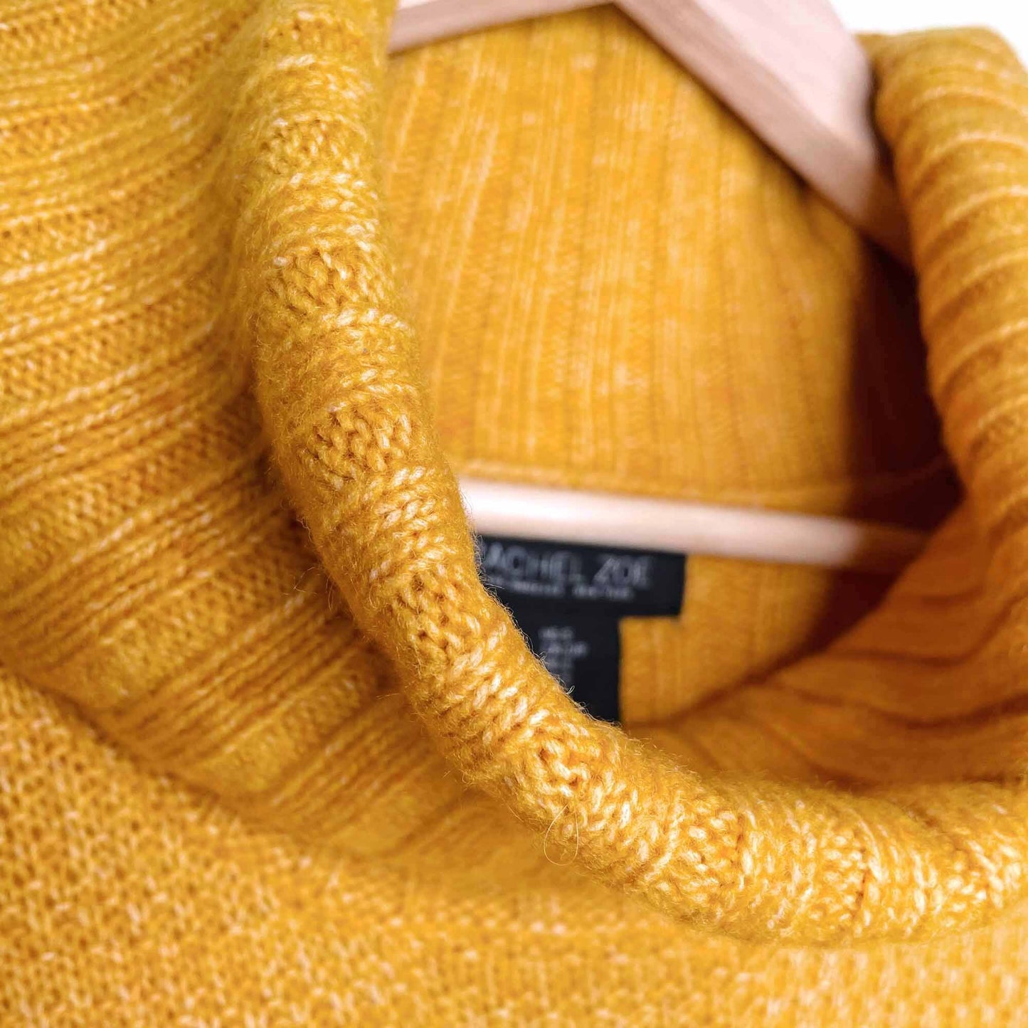 rachel zoe wool-blend mustard turtleneck sweater - size small