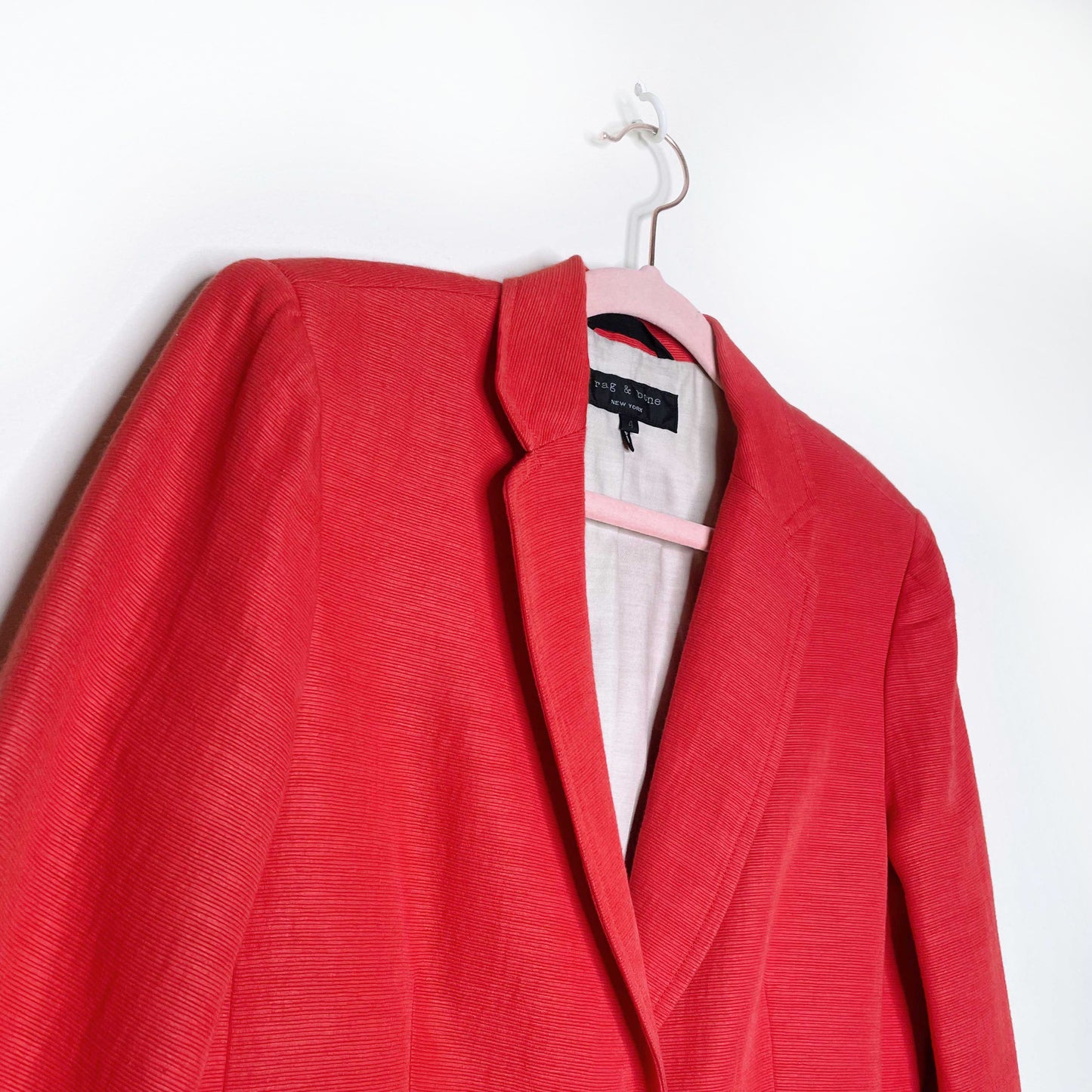 rag & bone orange bailey linen-blend blazer - size 4