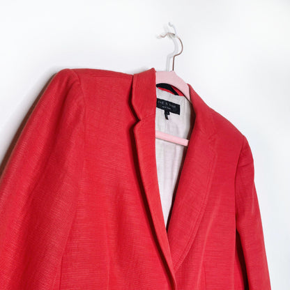 rag & bone orange bailey linen-blend blazer - size 4