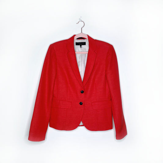rag & bone orange bailey linen-blend blazer - size 4