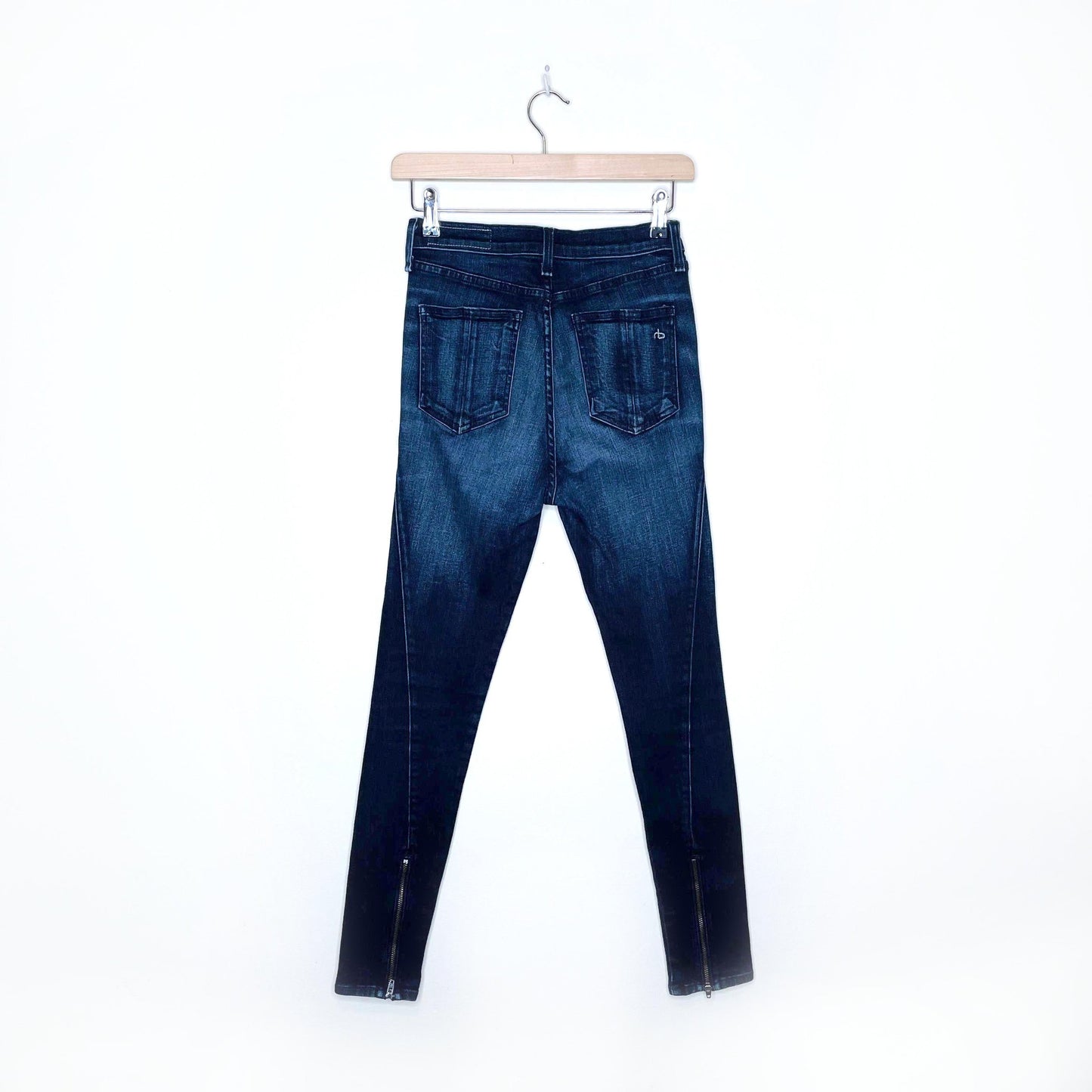 rag & bone justine anfield high rise zip cuff skinny jeans - size 27