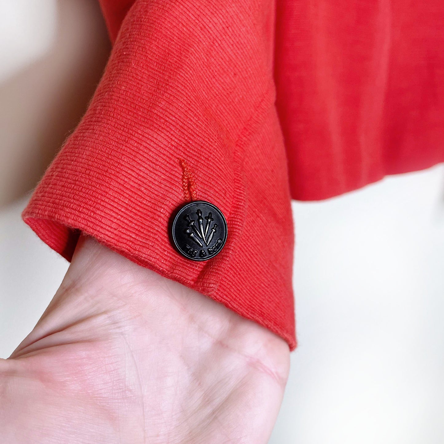 rag & bone orange bailey linen-blend blazer - size 4