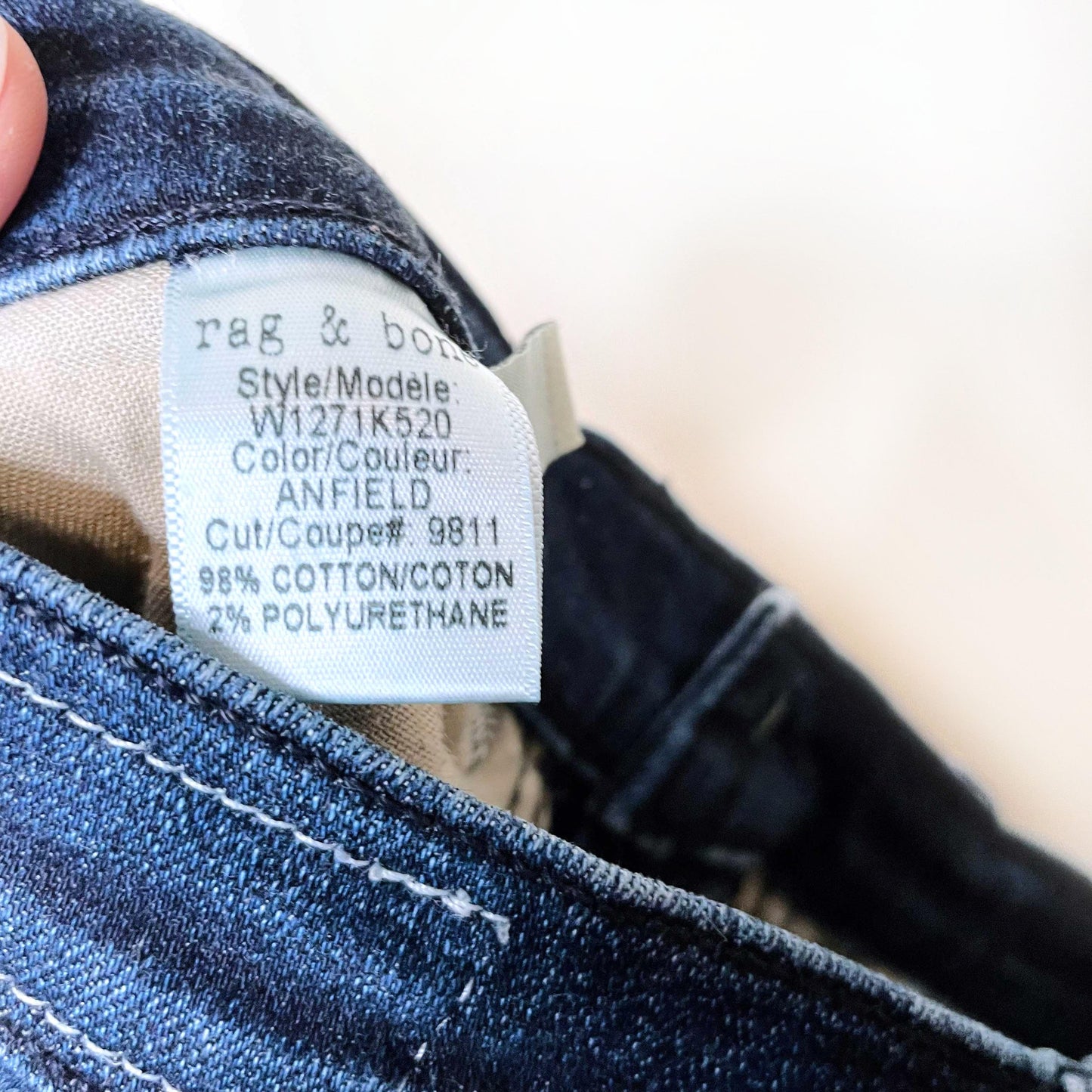 rag & bone justine anfield high rise zip cuff skinny jeans - size 27