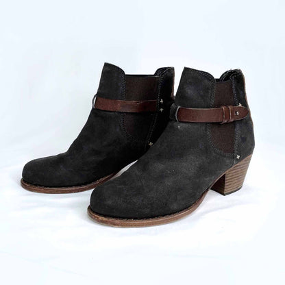 rag & bone durham brushed leather harness boot - size 38