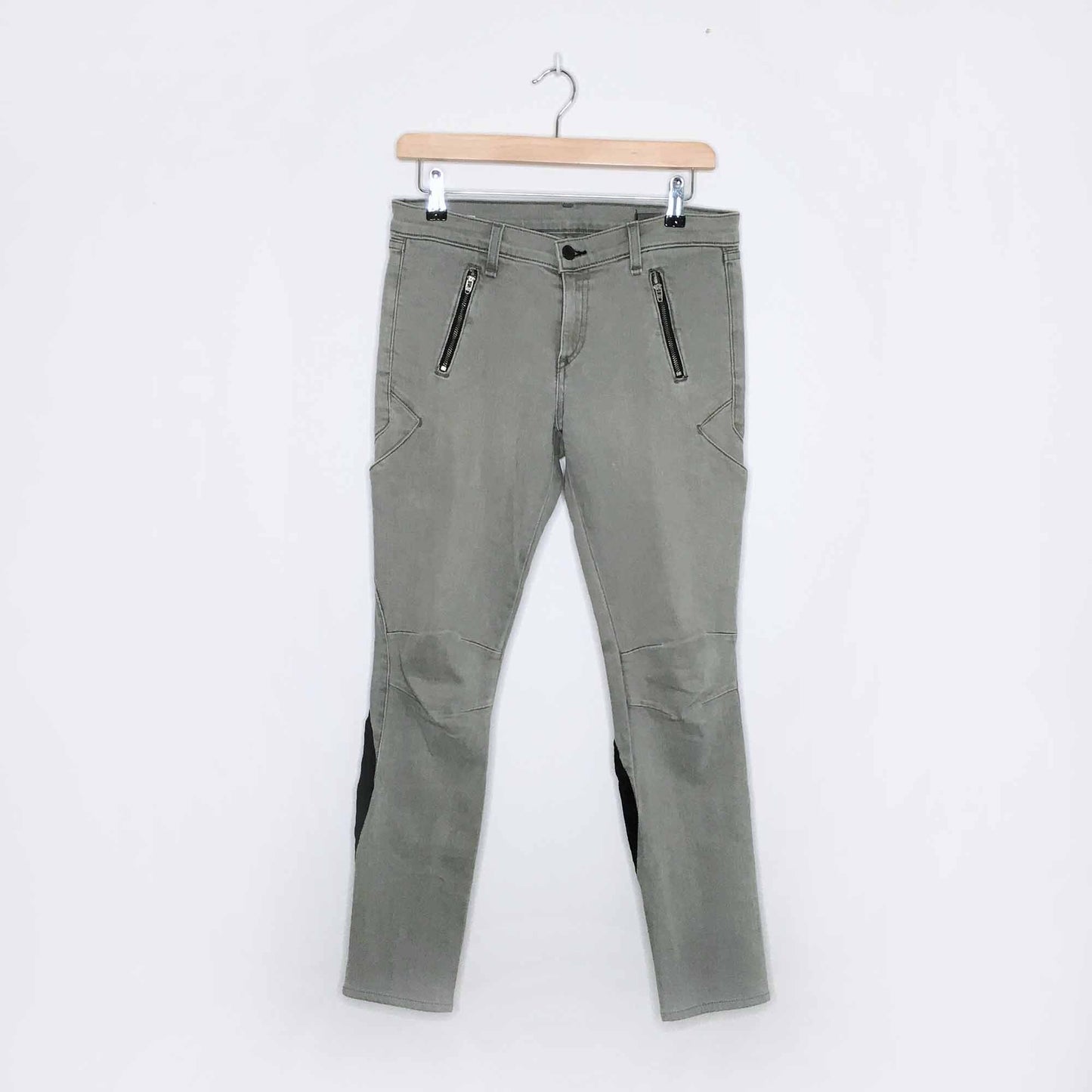 rag &amp; bone rally moto leather panel jeans - size 28