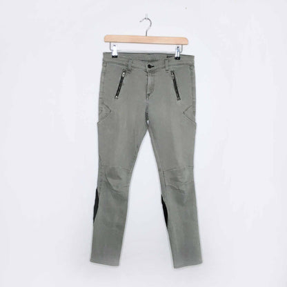 rag &amp; bone rally moto leather panel jeans - size 28