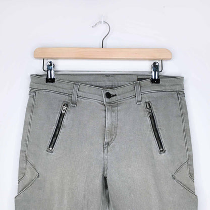 rag &amp; bone rally moto leather panel jeans - size 28