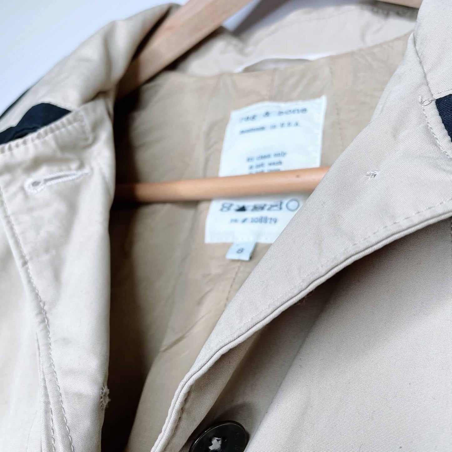 rag &amp; bone 3/4 sleeve short trench coat - size 8