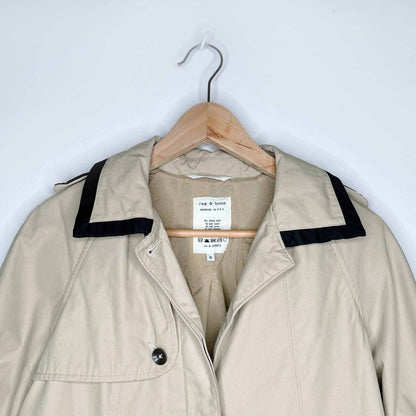 rag &amp; bone 3/4 sleeve short trench coat - size 8
