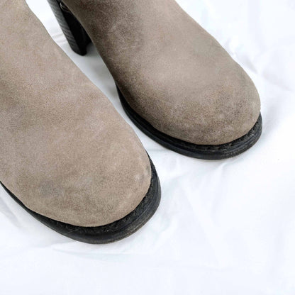 rag & bone alwyn studded heeled suede bootie - size 38.5