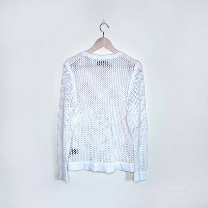 rag & bone cotton v-neck loose knit sweater - size small