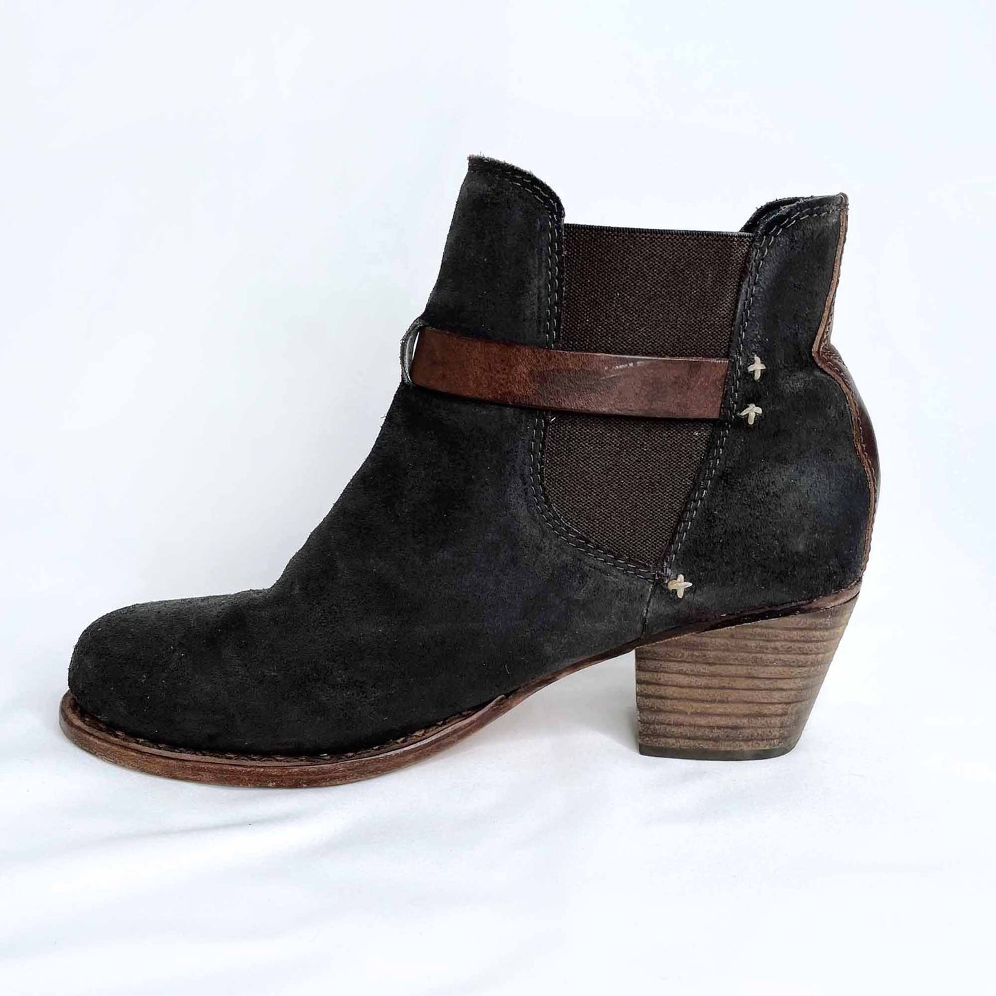 rag & bone durham brushed leather harness boot - size 38