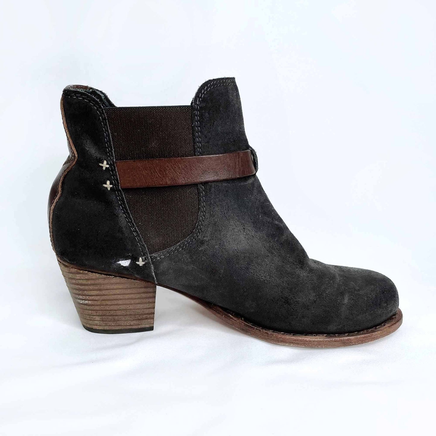 rag & bone durham brushed leather harness boot - size 38